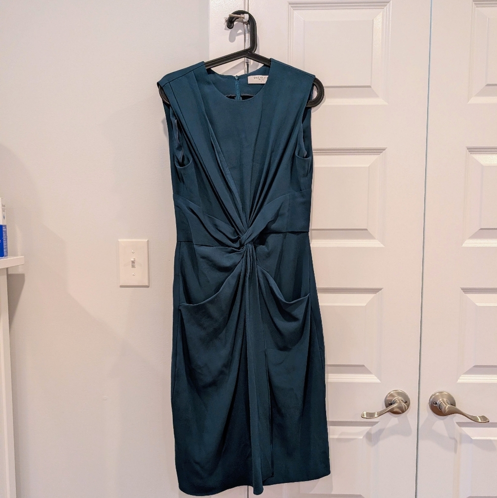 MM LaFleur Taylor Sleeveless Twist-Knot Midi Dress, Dark Green